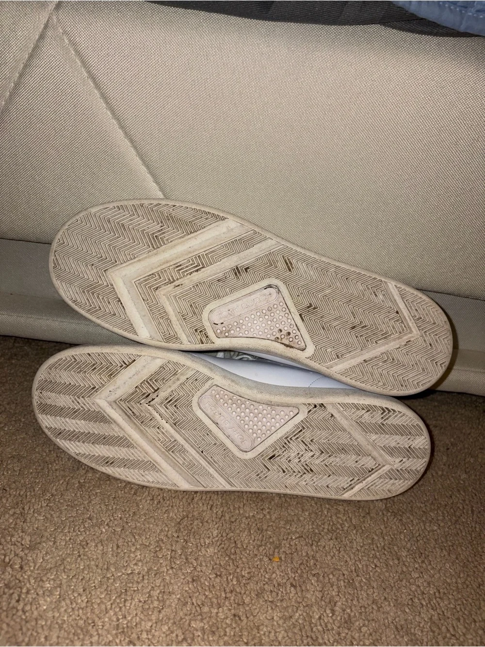 Women’s White/Yellow Tory Burch Howell Court sneakers Leather Sz 9M